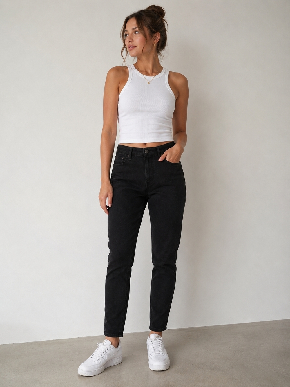 Abercrombie & Fitch High-Rise Black Straight Jeans